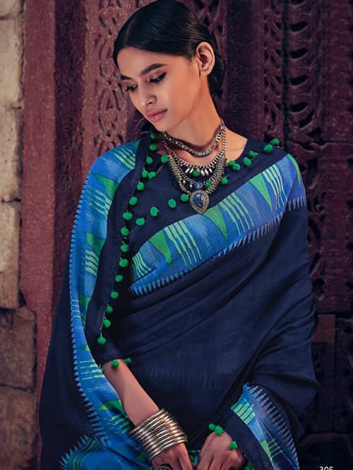 women's Cotton Silk saree With Pum Pum Border dvz0001638-1