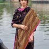 women's Italian Chiffon Saree in Purple With Foil Print dvz0001798-2
