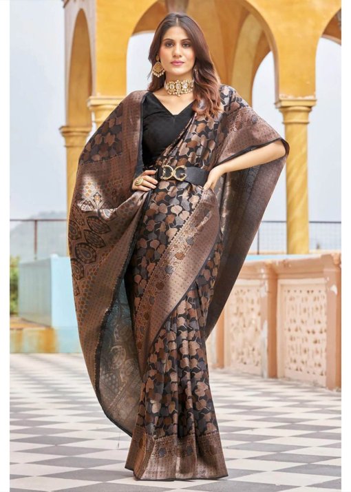 womens Trendy Silk Woven Saree DV427-1