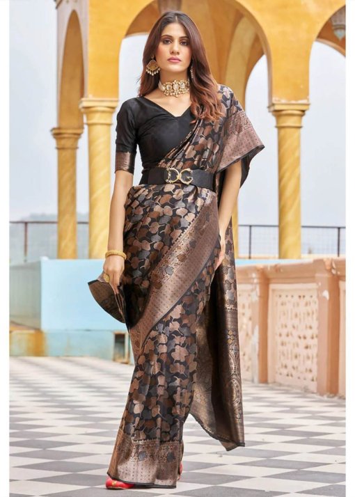 womens Trendy Silk Woven Saree DV427-3