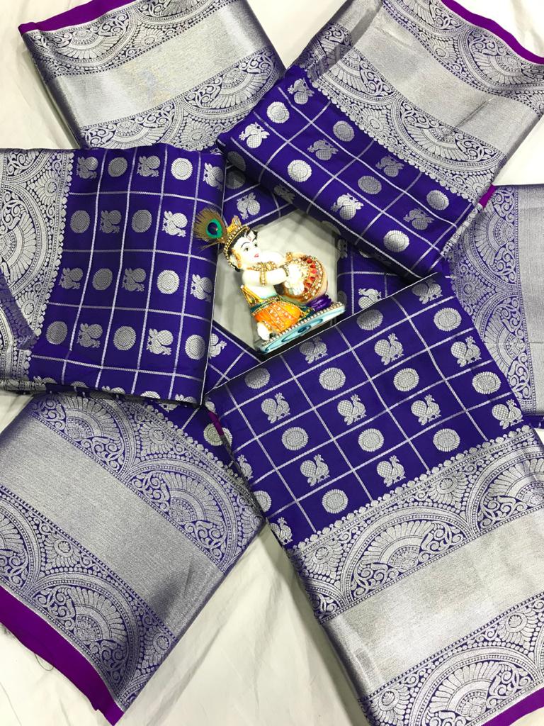 women's Violet Lichi Silk Traditional saree dvz0002217