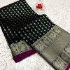 women's designer banarasi silk saree in Black dvz0001871