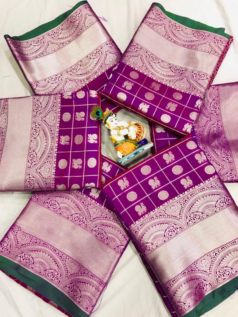 women's purple Lichi Silk Traditional saree dvz0002216
