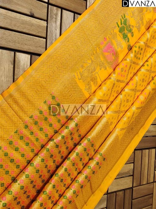 yellow Dola Silk Saree With Heavy Tassels DVZ0003699-4