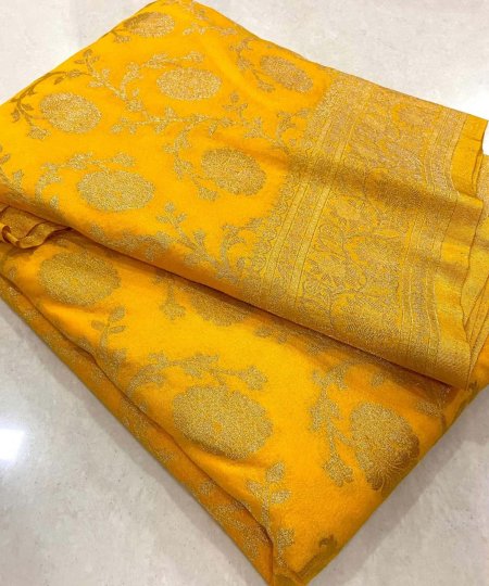 yellow Family Functions saree dvz0003964-2