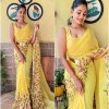 yellow Ready To wear Sequin Designer Saree dvz0003917