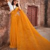 Yellow Crush Georgette Saree With Mirror Blouse - dvz0003229