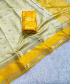 yellow soft Viscose Kovaipattu Saree DV415